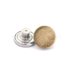 Alloy Button Pins for Jeans, Nautical Buttons, Garment Accessories, Round, Antique Bronze, 20mm(PURS-PW0009-01D-02AB)