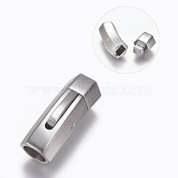 304 Stainless Steel Bayonet Clasps, Matte, Matte Platinum, 31x11mm, Hole: 8mm(STAS-A035E-8MP)