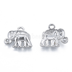 Non-Tarnish 201 Stainless Steel Pendants, Elephant, Stainless Steel Color, 13.5x15.5x3mm, Hole: 1.6mm(STAS-N098-193P)