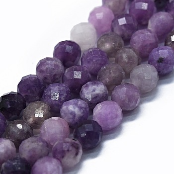 Natural Lilac Jade Beads Strands, Faceted(64 Facets), Round, 6mm, Hole: 0.8mm, about 62~67pcs/strand, 15.16~15.55 inch(38.5~39.5cm)