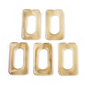Acrylic Linking Rings, Quick Link Connectors, for Cross Chains Making, Imitation Gemstone Style, Rectangle, PapayaWhip, 43.5x23x4.5mm, Inner Diameter: 30x12mm, about 147pcs/500g