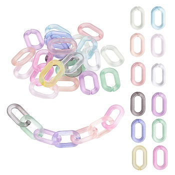 220Pcs 11 colors Transparent Acrylic Linking Rings, Quick Link Connectors, for Cable Chains Making, Oval, Mixed Color, 27x16.5x4mm, Inner Diameter: 18mm, 20pcs/color