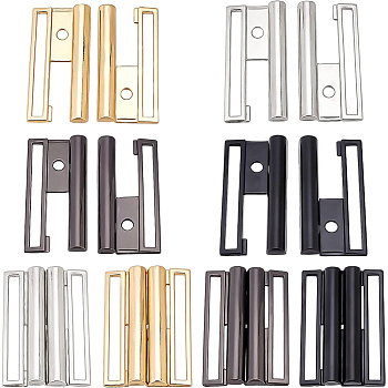 8Sets 4 Colors Zinc Alloy Belt Buckles, Belt Clasp for DIY Woman Belt Accessories, Mixed Color, 55.5x27x6mm, Hole: 4.5mm, 2sets/color