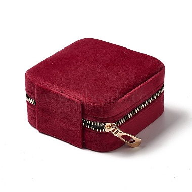 Square Velvet Jewelry Zipper Boxes(VBOX-C003-01C)-3