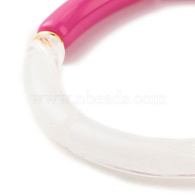 Bracelets extensibles en perles de tube acrylique(BJEW-JB07777)-5