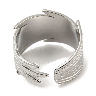 304 Stainless Steel Open Cuff Ring(RJEW-C067-12P)-3