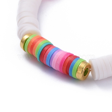 Bracelets élastiques faits à la main de perles heishi en pâte polymère(BJEW-JB05091-04)-2