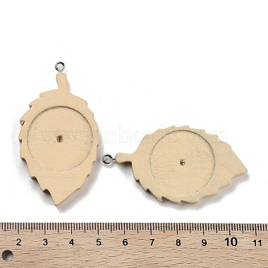 pendentif cabochon en bois(WOOD-XCP0001-94B)-3