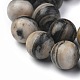 Natural Black Silk Stone/Netstone Round Beads Strands(G-N0148-03-12mm)-2