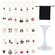 30Pcs 30 Styles Cosmetics Alloy Enamel Wine Glass Charms(AJEW-GL00002)-1