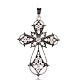 Alloy Latin Cross Clenched Large Gothic Big Pendants(PALLOY-I111-23AS)-1