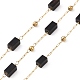 Natural Black Agate Rectangle Beaded Chains(AJEW-SZ0002-42G)-1