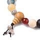 bracelet extensible en perles rondes avec pierres précieuses mélangées naturelles(BJEW-YW0001-05)-3