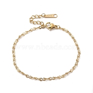 Ion Plating(IP) 304 Stainless Steel Gourd Link Chain Bracelet for Women, Real 14K Gold Plated, 6-5/8 inch(16.8cm)(BJEW-G667-04G)