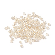 (Defective Closeout Sale: Some Pearls Adherent), Baking Painted Glass Pearl Bead Strands, Pearlized, Round, Linen, 2.6~6.6x3.5mm, Hole: 1mm, about 5100Pc/300g(HY-XCP0001-10)