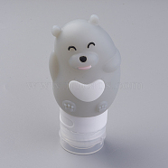 Creative Portable 80ml Silicone Points Bottling, Shower Shampoo Cosmetic Emulsion Storage Bottle, Cartoon Bear, Gray, 110x53mm, Capacity: about 80ml(X-MRMJ-WH0006-C01)