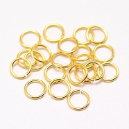 Brass Jump Rings, Open Jump Rings, Cadmium Free & Nickel Free & Lead Free, Real 18K Gold Plated, 20 Gauge, 7x0.8mm, Inner Diameter: 5.4mm, about 800pcs/100g(KK-G277-7mm-G-NR)