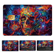 Plastic Waterproof Card Stickers, Self-adhesion Card Skin for Bank Card Decor, Rectangle, Skull, 140x190mm(STIC-WH0032-036)