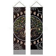 Polyester Wall Hanging Tapestry, for Bedroom Living Room Decoration, Rectangle, Tree of Life, 1160x330mm, 2pcs/set(AJEW-WH0399-056)