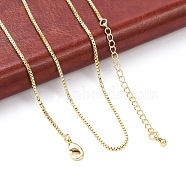 Brass Box Chain Necklaces, Long-Lasting Plated, Real 18K Gold Plated, 16.34 inch(41.5cm)(X-NJEW-K123-11G)