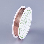 Round Copper Wire for Jewelry Making, Raw(Unplated), 22 Gauge, 0.6mm, 5m/roll(YS-TAC0001-01A-RG)