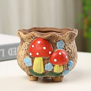 Ceramics Mushroom Display Decration, Flower Holder, Barrel, 88x75mm, Inner Diameter: 74mm(MUSH-PW0001-095B)