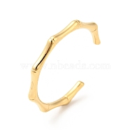 Ion Plating(IP) 304 Stainless Steel Bamboo Open Cuff Ring for Women, Golden, US Size 10 1/4(19.9mm)(RJEW-I085-10G)