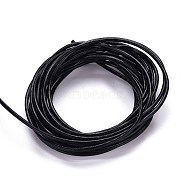 Cowhide Leather Cord, Leather Jewelry Cord, Jewelry DIY Making Material, Round, Dyed, Black, 2mm(WL-XCP0001-01)