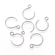 304 Stainless Steel Earring Hooks, with Horizontal Loop, Balloon Ear Wire, Stainless Steel Color, 18.5x14x0.8mm, Hole: 2mm, 20 Gauge, Pin: 0.8mm(STAS-O119-10P-B)