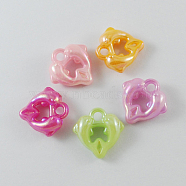 Opaque Acrylic Pendants, AB Color, Mixed Color, Dolphins, Mixed Color, 16x16x4mm, Hole: 3mm, about 950pcs/500g(SACR-R697-M13)