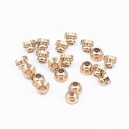 Brass Bead Caps, Nickel Free, Apetalous, Raw(Unplated), 4x3mm, Hole: 1.5mm(KK-F713-43C)