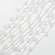 Natural Quartz Crystal Beads, Rock Crystal Beads, Rose, 10x5mm, Hole: 1mm(G-O156-B-04)