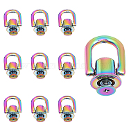 Zinc Alloy Bag Suspension Clasps, with Iron Screw, for Bag Replacement Accessories, Rainbow Color, 2.1x1.6x1.2cm, Hole: 2.5mm, 10 sets/box(FIND-CA0007-11)