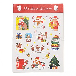 Christmas Theme Paper Sticker, Self-Adhesive Paper Gift Tag Stickers, for Party, Decorative Presents, Cerise, 150x110x0.1mm, paster: 18~37x16~30mm(AJEW-Q151-02C)