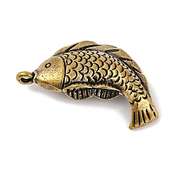 Brass Pendants, Fish, Antique Golden, 40.5x27.5x7.5mm, Hole: 2.8x2.3mm(KK-C073-03C-AG)