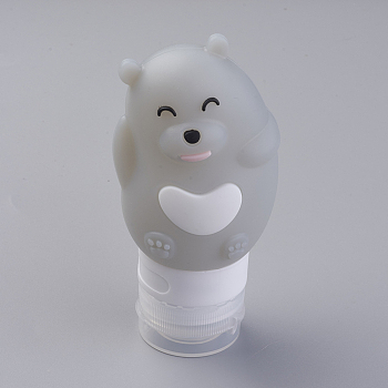 Creative Portable 80ml Silicone Points Bottling, Shower Shampoo Cosmetic Emulsion Storage Bottle, Cartoon Bear, Gray, 110x53mm, Capacity: about 80ml