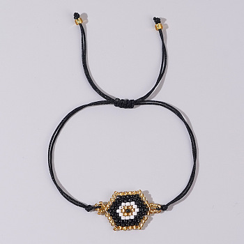 Hexagon Eye Beaded Bracelet Unisex Fashion Jewelry from Europe and America