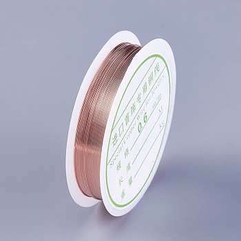 Round Copper Wire for Jewelry Making, Raw(Unplated), 22 Gauge, 0.6mm, 5m/roll