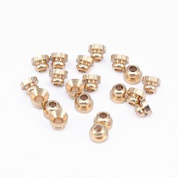 Brass Bead Caps, Nickel Free, Apetalous, Raw(Unplated), 4x3mm, Hole: 1.5mm