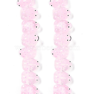 Pearl Pink Frog Glass Beads