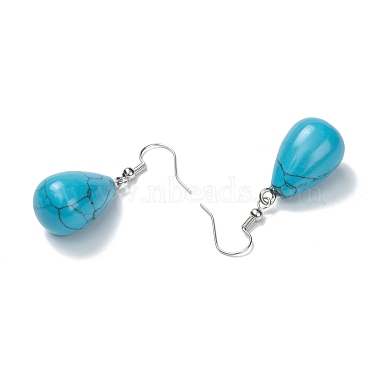 Synthetic Turquoise Dangle Earrings(X-EJEW-P143-C17)-2