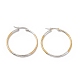 Two Tone 201 Stainless Steel Hoop Earrings with 304 Stainless Steel Pins for Women(EJEW-B016-03B)-1