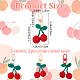 6Pcs 3 Colors Cherry Wool Knitting Pendant Decorations(HJEW-CP0001-06)-2
