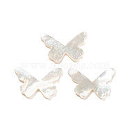 Natural Sea Shell Cabochons, Butterfly, White, 9x13x0.8~1mm(SHEL-D079-16)
