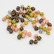 Mixed Color Tibetan Style Barrel Spacer Beads, Cadmium Free & Nickel Free & Lead Free, 5x5x5mm, Hole: 1.5mm, about 560pcs/200g(TIBEB-X0023-NR)