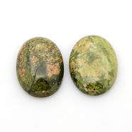 Natural Gemstone Cabochons, Oval, Unakite, 25x18x5~7mm(G-P023-08)
