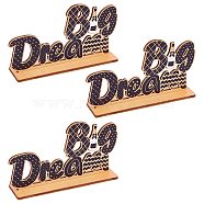 Basswood Cake Insert Card Decoration, Word Big Dream, for Birthday Cake Decoration, Black, 155x210mm(DIY-WH0016-72)