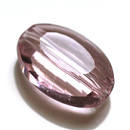 Imitation Austrian Crystal Beads, Grade AAA, Faceted, Oval, Pink, 9.5x6x3mm, Hole: 0.7~0.9mm(SWAR-F072-9x6mm-03)