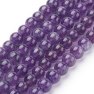 Natural Amethyst Beads Strands, Round, 6mm, Hole: 1mm, about 32pcs/strand, 7.6 inch(G-G099-6mm-1)