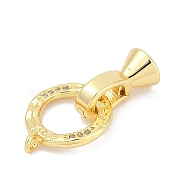 Brass Fold Over Clasps, Ring, Real 18K Gold Plated, 23mm, Hole: 1mm(KK-M311-04G)